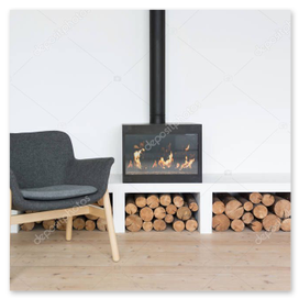 Living modern cu lemn si lumina naturala