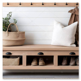 Hol luminos scandinav din lemn deschis